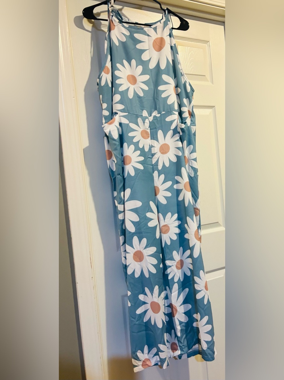 Blue Daisy Print Romper